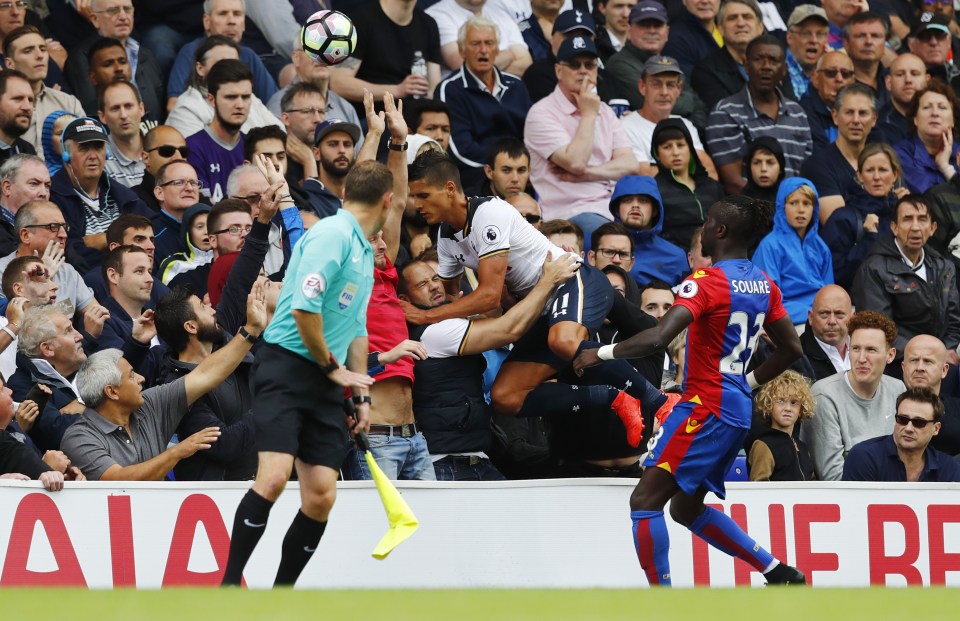  Erik Lamela finds his way into the White Hart Lane crowd