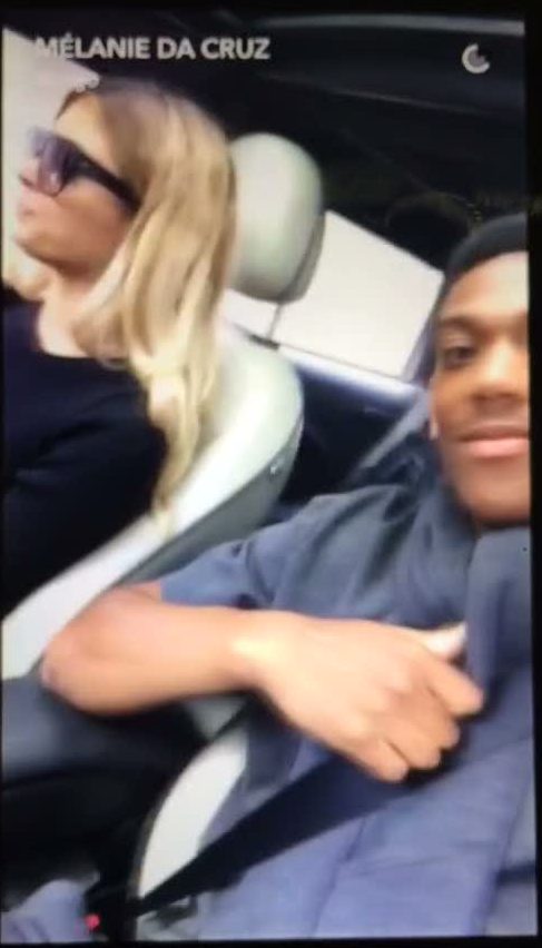  Anthony Martial grins in car with Melanie in Snapchat video