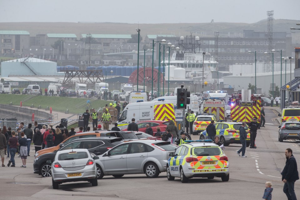  Police officers were able to pull some members of the group out of the water in Aberdeen