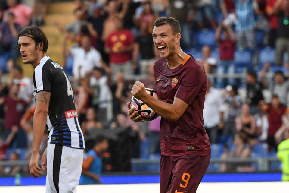  Edin Dzeko netted Roma's third as they trounced Udinese 4-0 on Serie A opening day