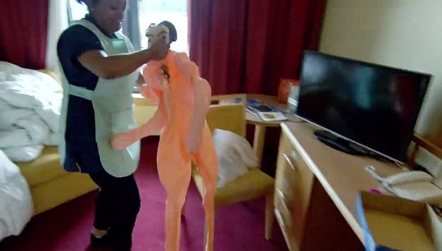  Blow-up sex doll ... the first episode of the show will see the volunteers work as cleaners in a Liverpool hotel, where they will get more than they bargained for