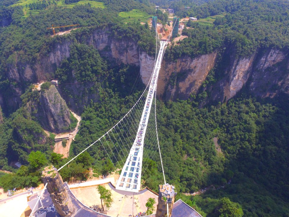  Chinese officials say the bridge is the tallest and highest glass bottomed bridge