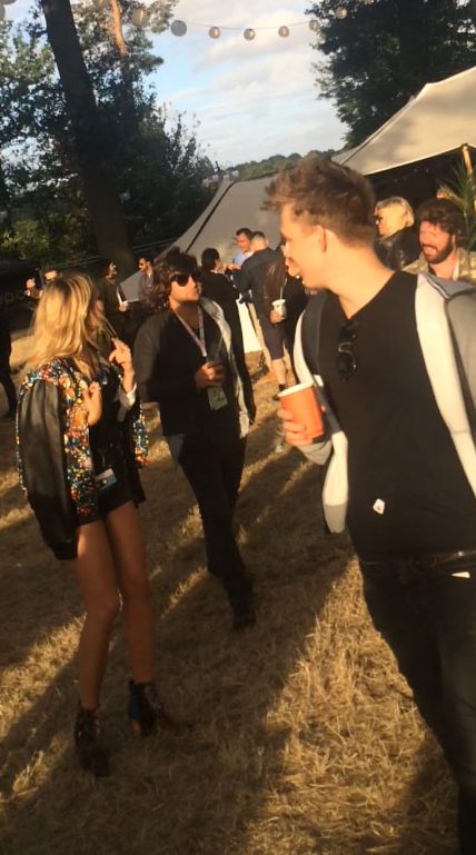 The couple were spotted getting close again in the backstage area of V Festival