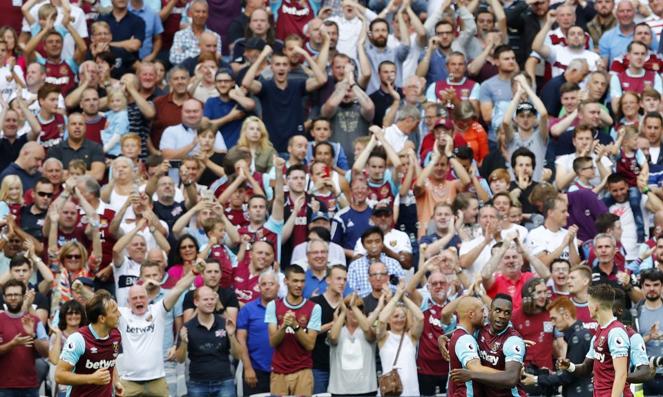  West Ham fans were celebrated inside the stadium after Antonio's goal