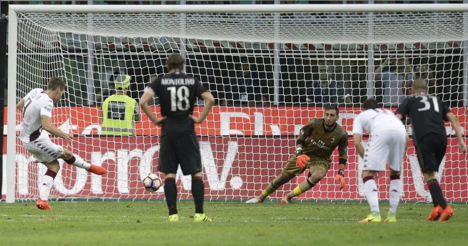  Gianluigi Donnarumma was Milan's hero as he saved last-gasp penalty