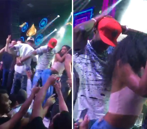 Usain Bolt steals the attention of the club with his dancing antics on stage