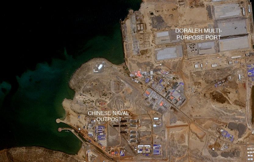  A satellite image taken on August 7 shows advanced construction at China's first overseas naval base in Djibouti on the Horn of Africa