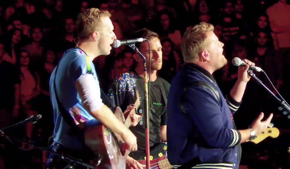  The stripped down version performed by James, showed off the father-of-two’s singing skills and was well received by the stadium crowd