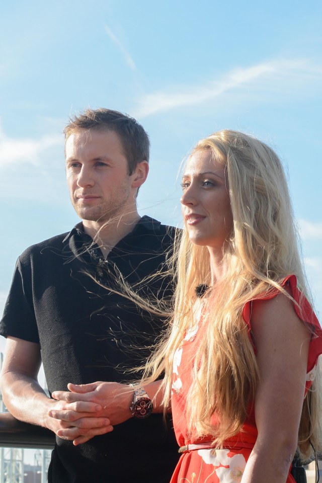  Laura and Jason pose outside the studio in Manchester