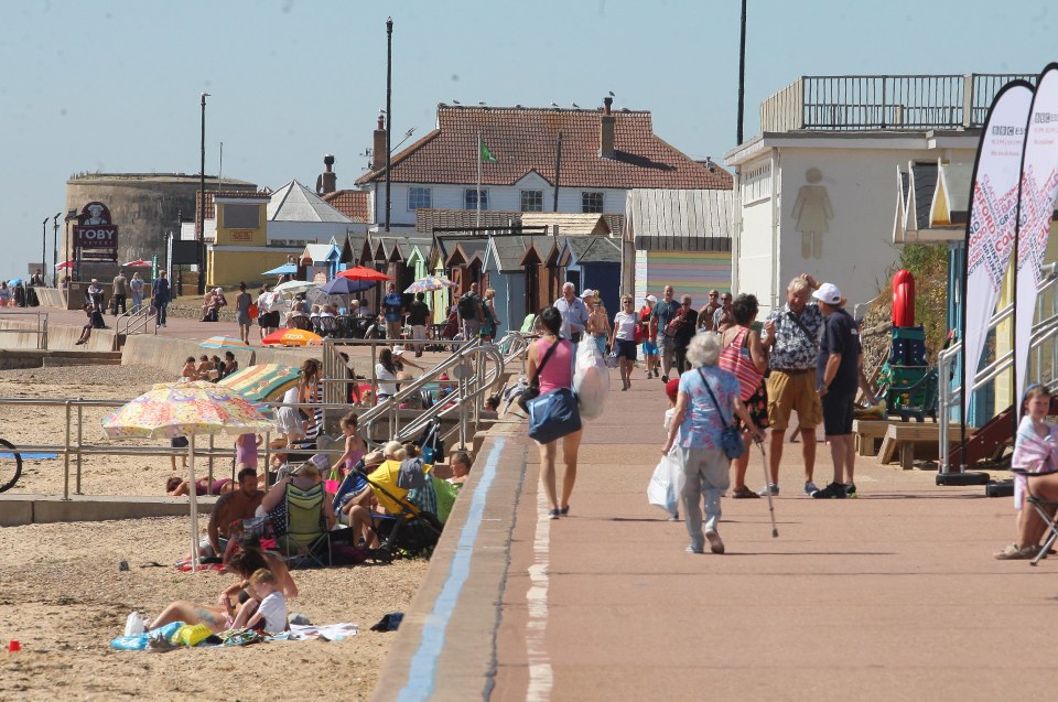  Holiday-makers flocked to Clacton-on-Sea to enjoy the sunny summer weather