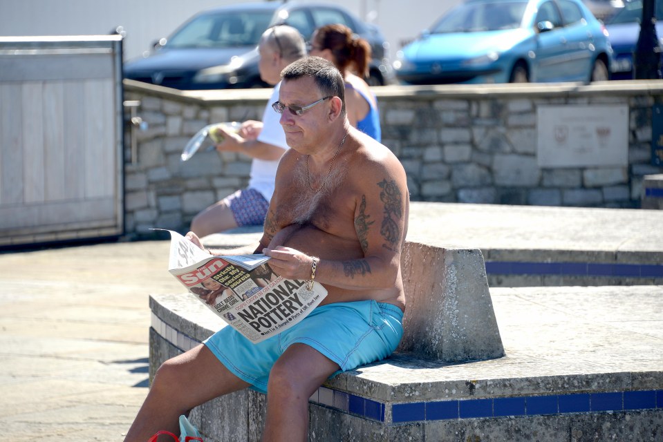  A Sun reader enjoys the warm weather in Portsmouth today