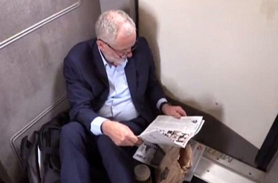  The Labour leader sparked a storm after claiming he was forced to sit in a train corridor