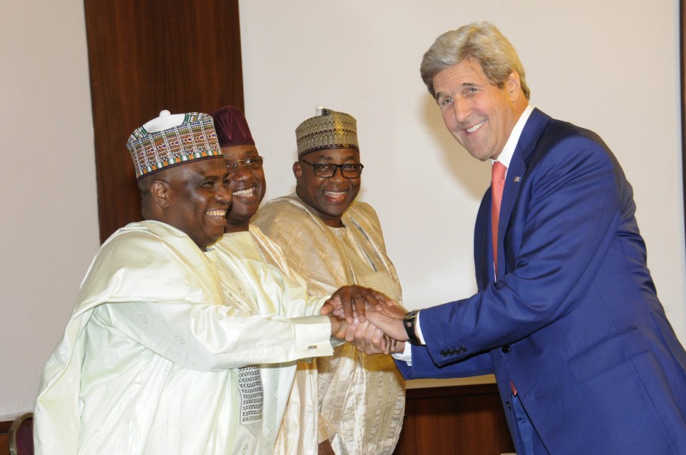  U.S. Secretary of State John Kerry, right, is in Nigeria this week but did not reference the army's report of the death