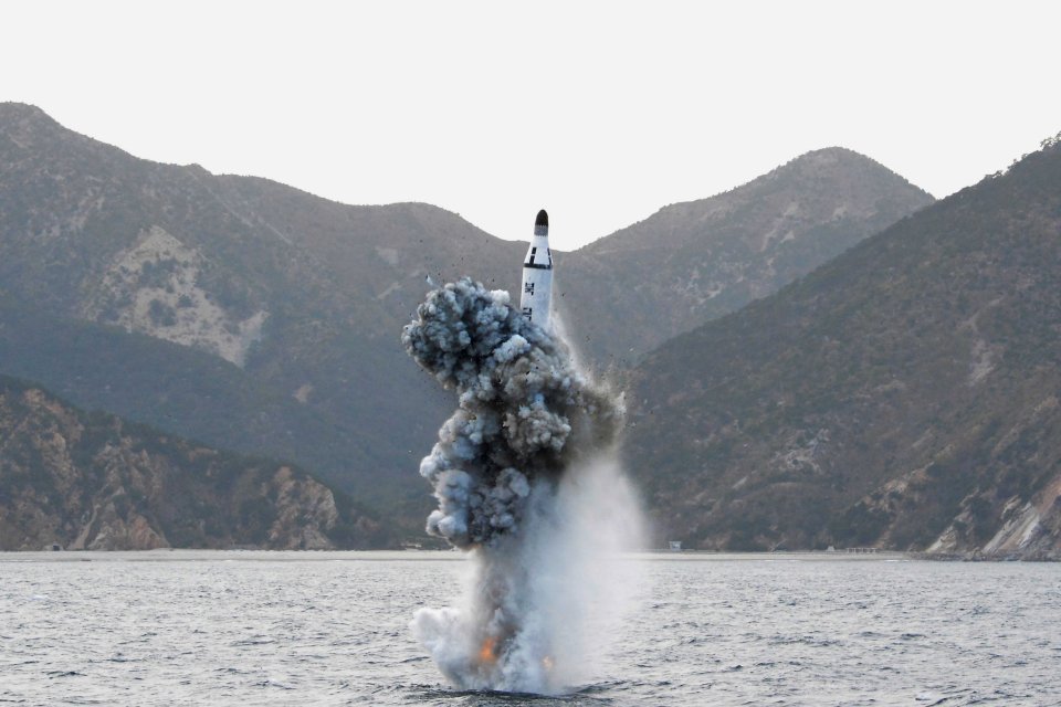  North Korea fired a submarine-launched ballistic missile off its east coast, South Korea's military has said