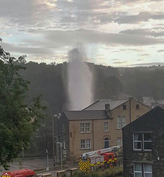  The waterspout rocketed above homes in the village