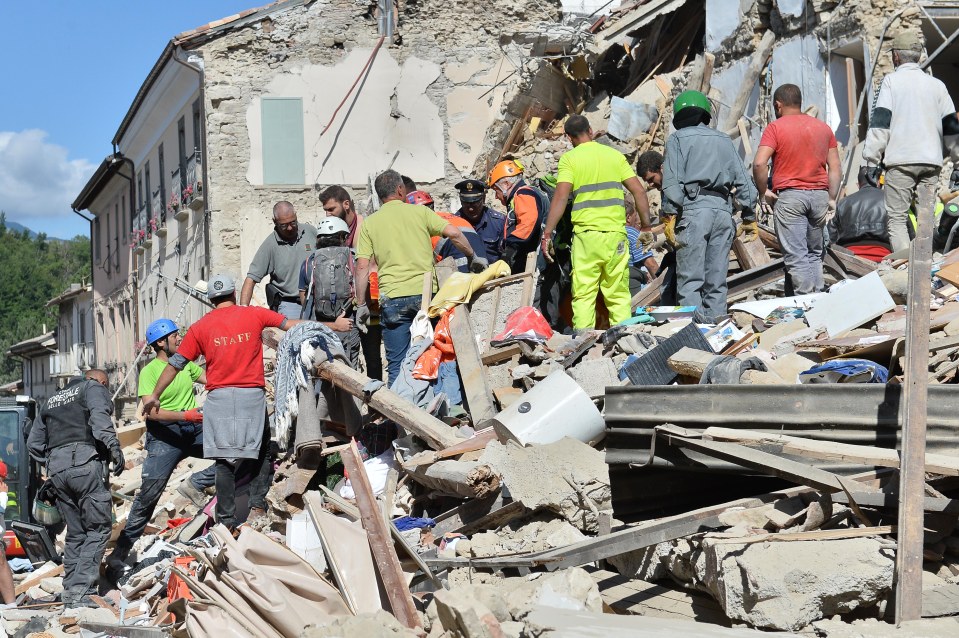  Emergency services have been flooding Amatrice, which was at the epicentre, in a bid to find survivors