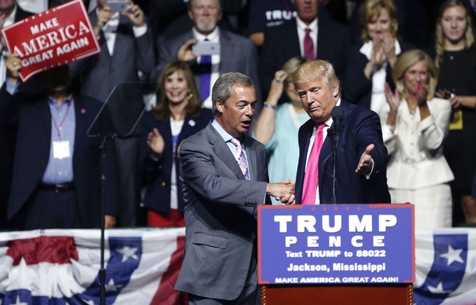  Drawing parallels between the two countries Farage said: 'There are millions of ordinary Americans who have been let down"