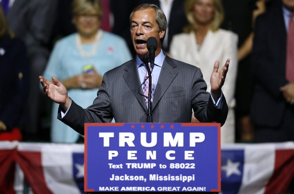  Nigel Farage spoke about Brexit to Donald Trump supporters at a Republican campaign rally