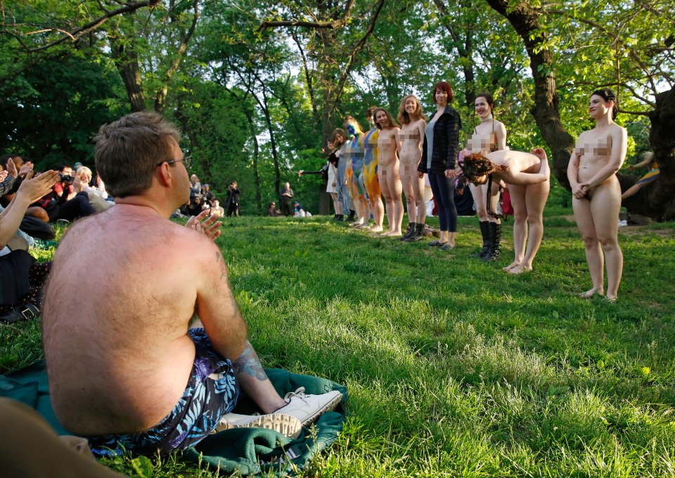  Members of the theatre company pictured during their performance of The Tempest in Central Park in May