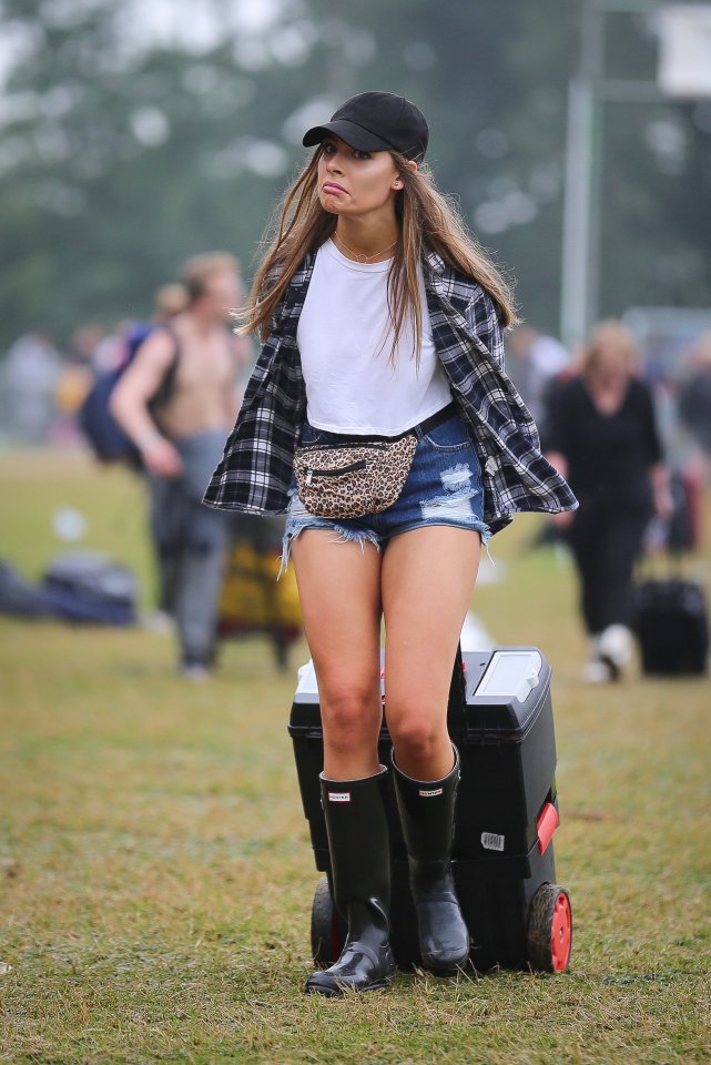  One girl looked glum as she arrived at Leeds Festival for the Bank Holiday Weekend