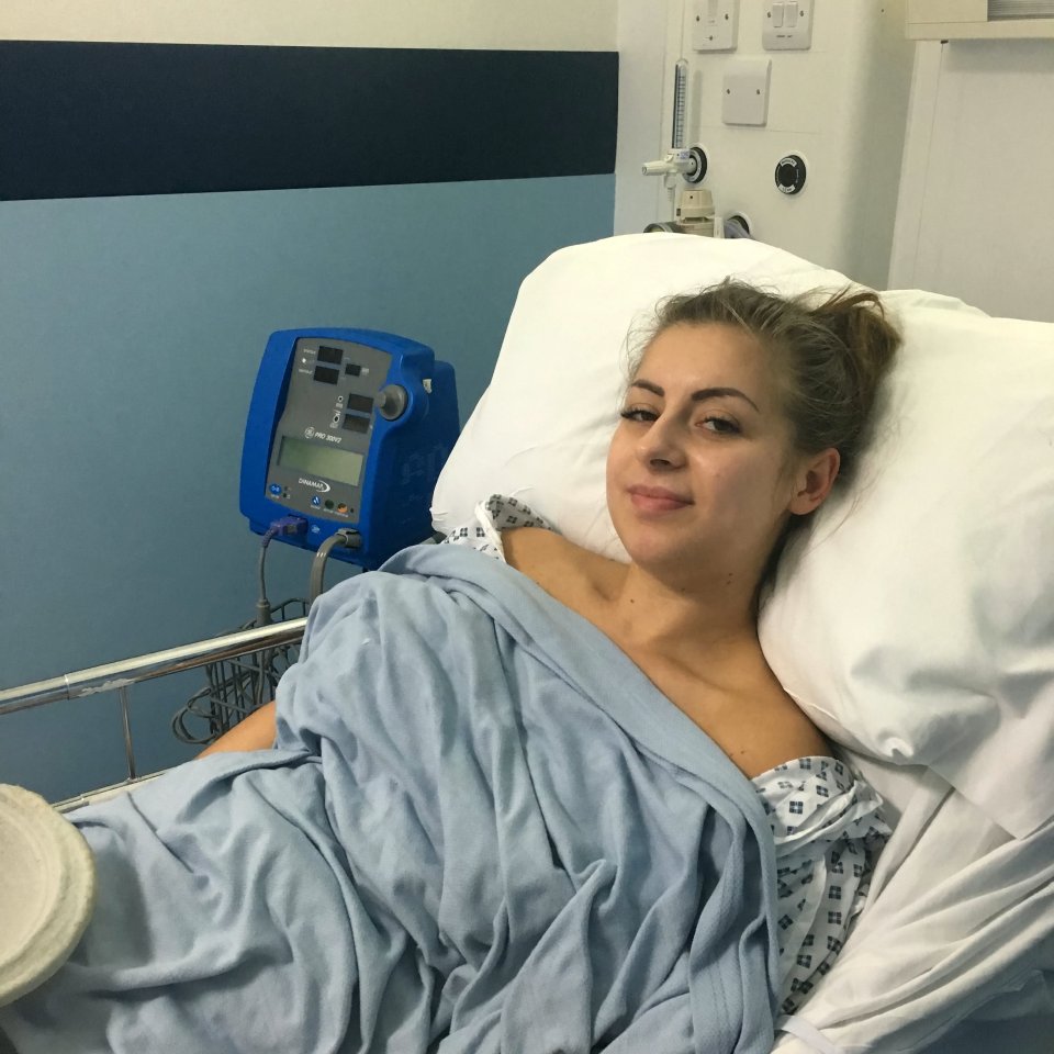  Emily Johnson will have to hobble down the aisle after a remote control car broke her leg three weeks before her big day