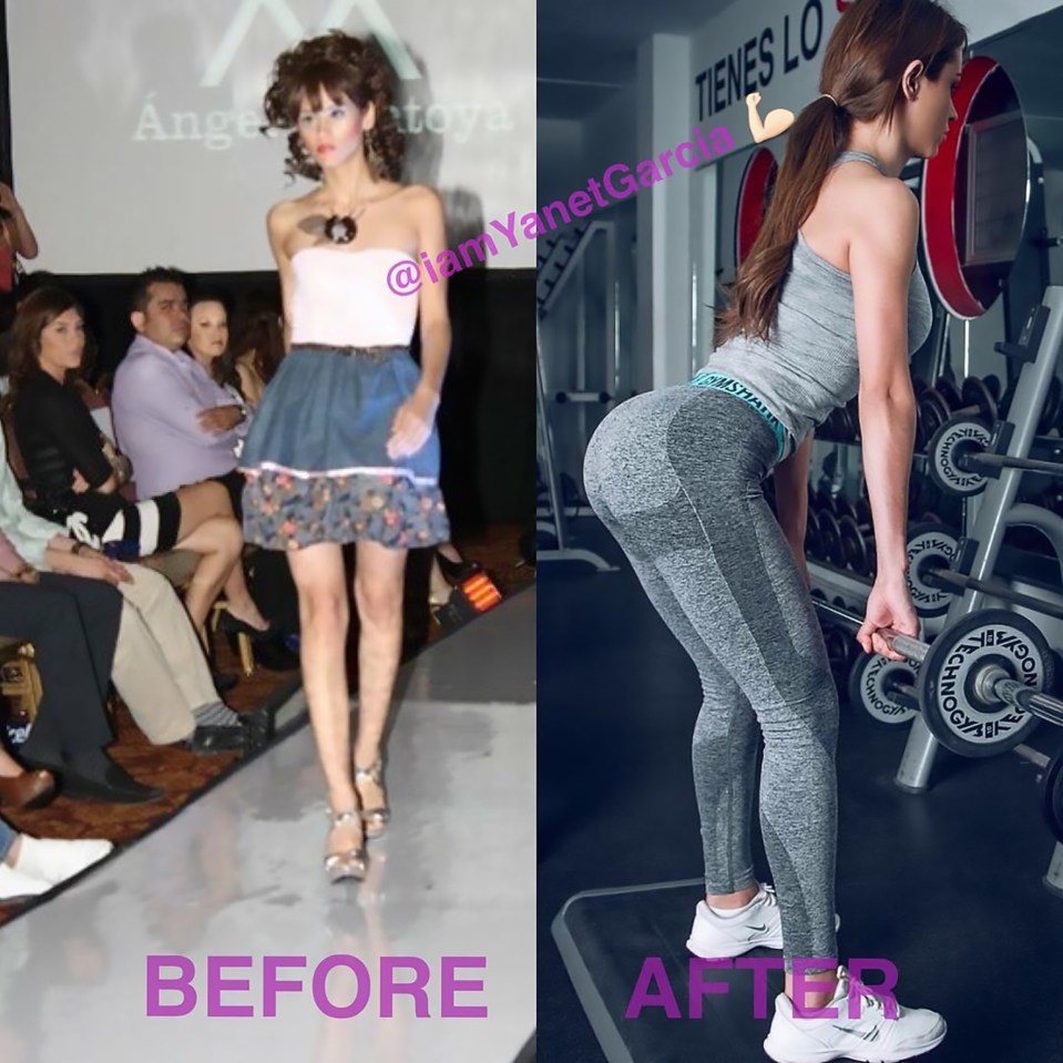  Yanet shared this before and after snap showing the shocking difference in her body shape