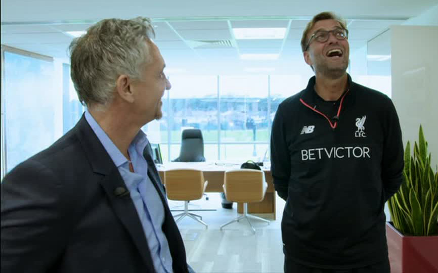  Gary Lineker interviews Jurgen Klopp on the BBC's new Premier League Football Show