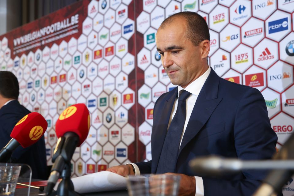  Belgium's head coach Roberto Martinez at a press conference in Brussels