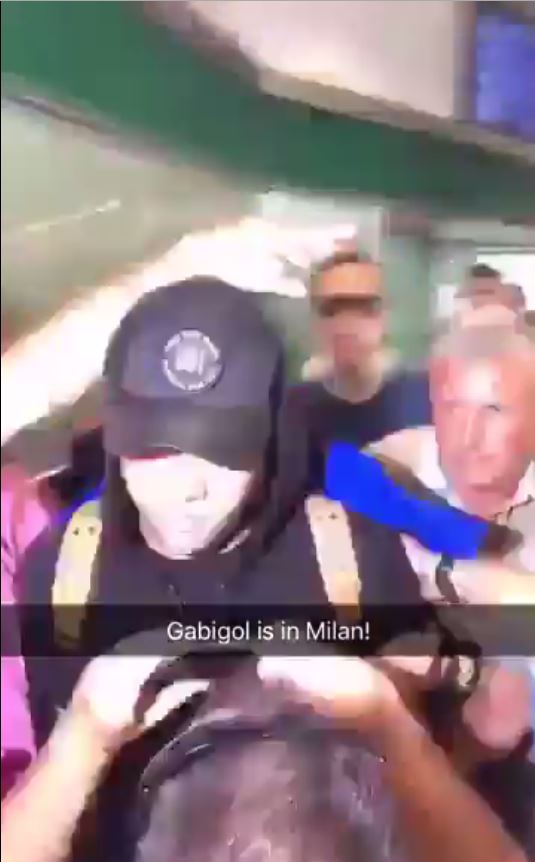  Inter fans mobbed their new signing, nicknamed Gabigol, as he arrived in Milan today