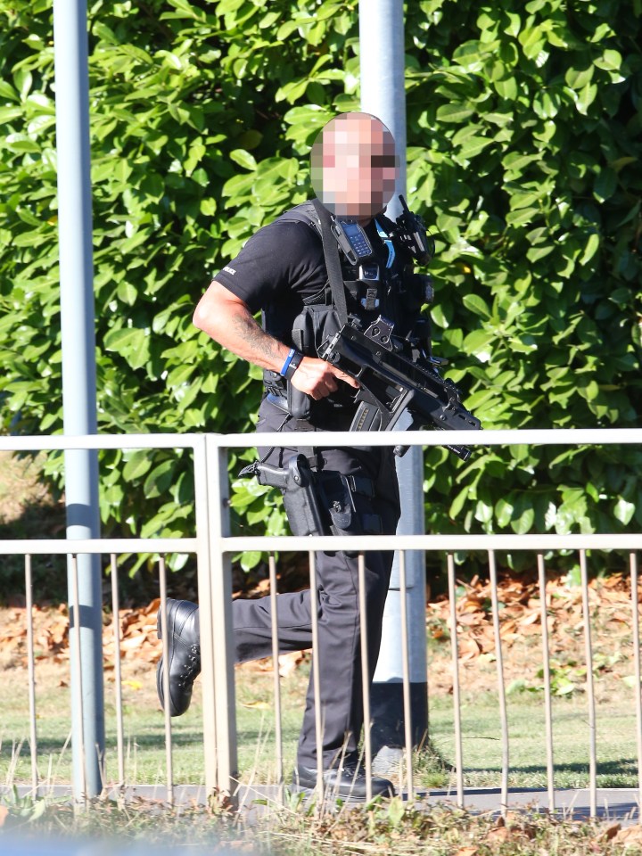 Huge Armed police operation outside Elstree studios