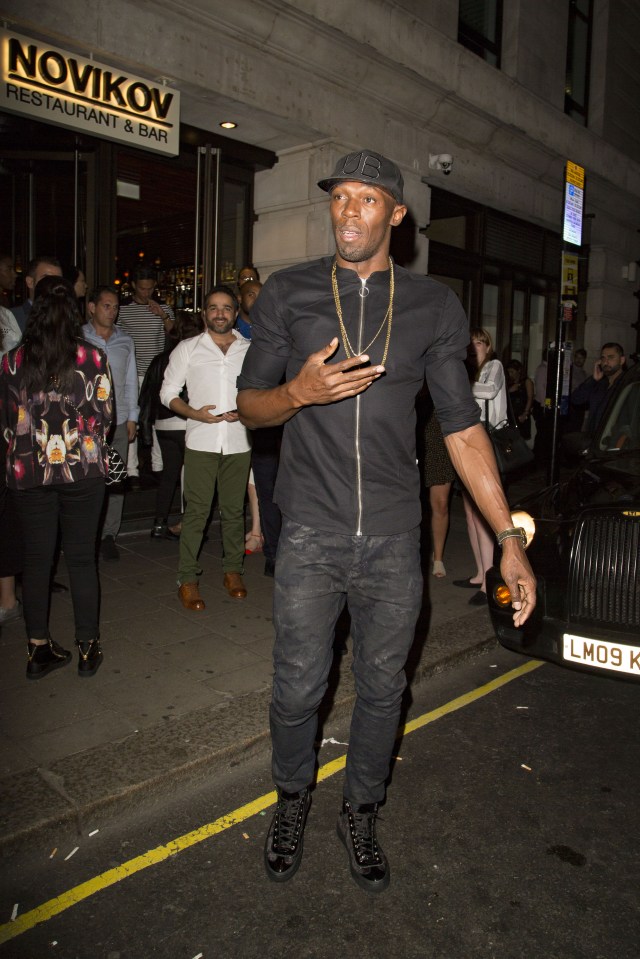  Usain Bolt was out at Novikov restaurant in Mayfair before heading to Libertine nightclub