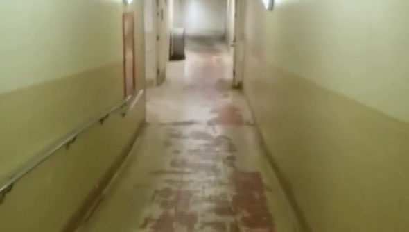  This creepy corridor greets residents every night