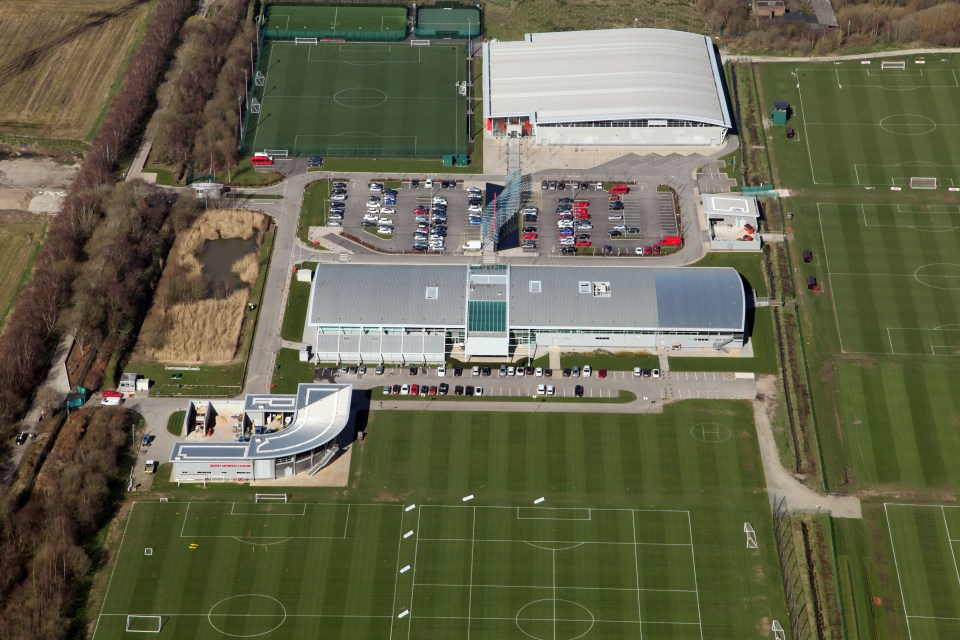  Training ground bust-up . . . the spat took place at United's Carrington complex