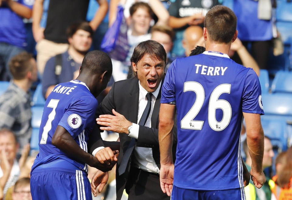  Antonio Conte was in typically animated mood during Chelsea's thumping win