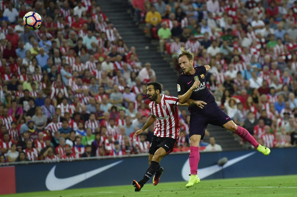  Ivan Rakitic powered home his header for a first-half lead