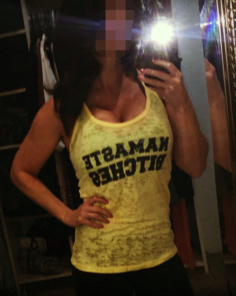  And a fourth picture saw her send a racy selfie with her dressed in a yellow training top