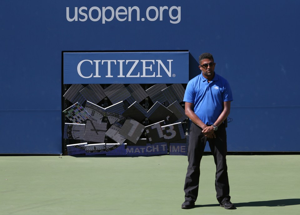 The smashed clock after the incident involving Monfils