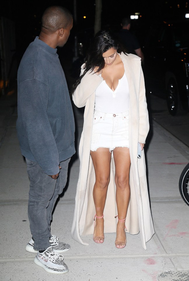 Kim wore a particularly low-cut top for date night