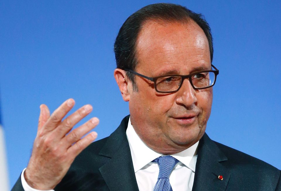  Francois Hollande made a joint appearance with Mrs Merkel to show unity