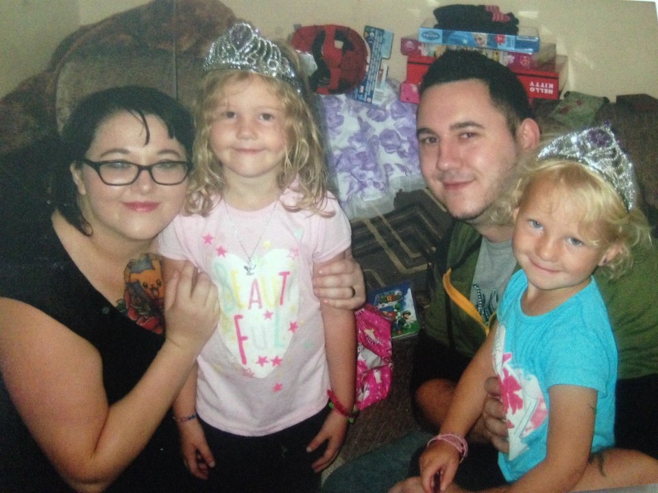 Kirstin and Jon with their daughters Alissa and Emily on Christmas day 2014