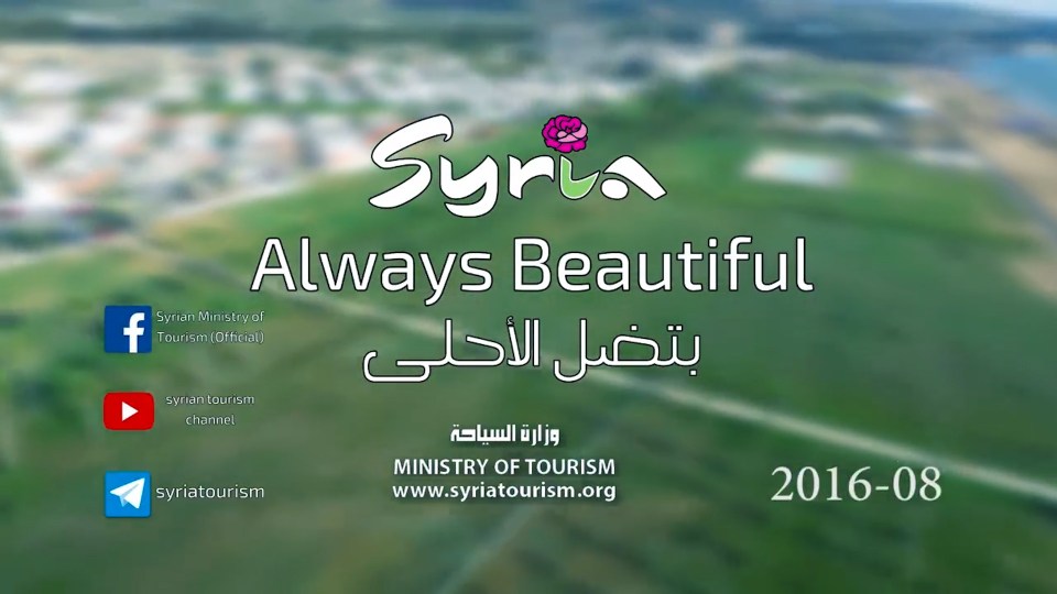  The video clip ends with the hopeful slogan 'Syria - Always Beautiful'