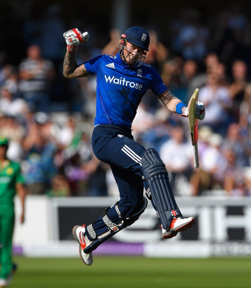  Hales realises he has set a new ODI record for England batting