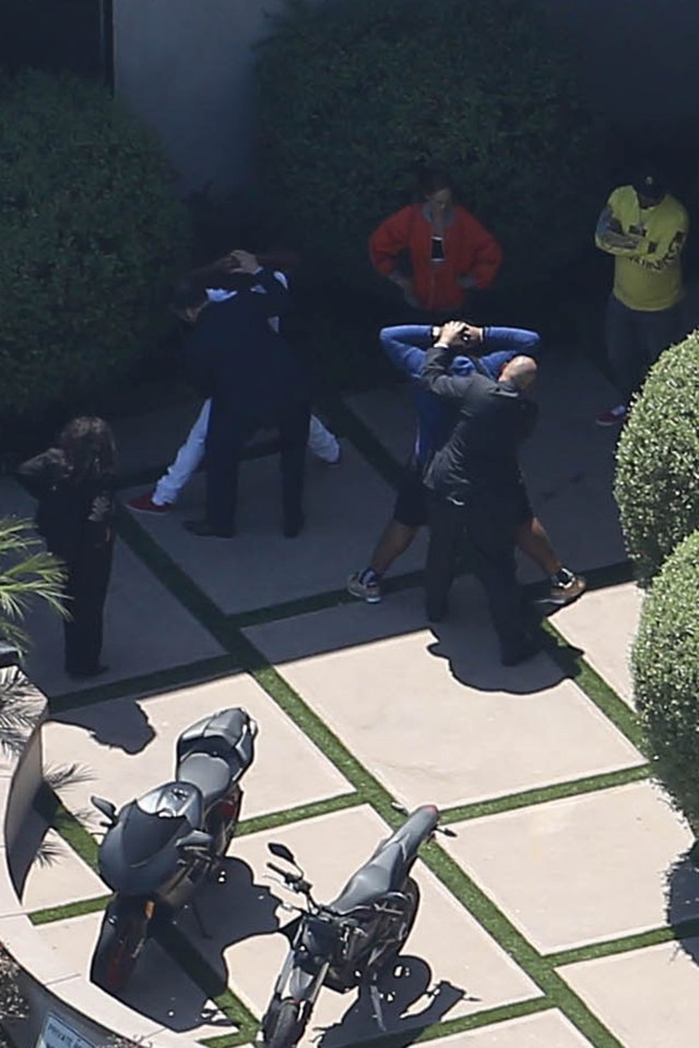 LAPD detain Chris Brown's Friends outside his home for Questioning