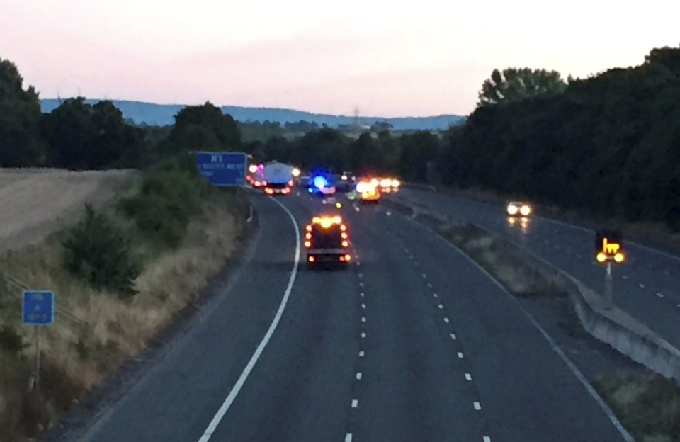  The busy motorway connecting Devon and Somerset was closed for three hours