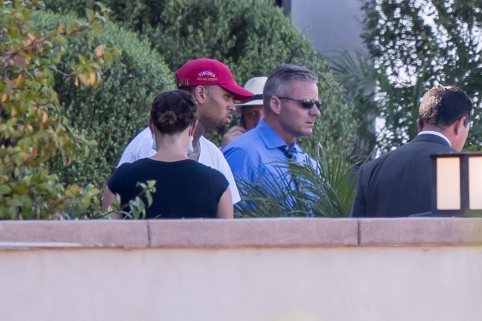 EXCLUSIVE: ** PREMIUM EXCLUSIVE RATES APPLY** Chris Brown seen at his LA mansion just minutes before LAPD confirmed he had been arrested