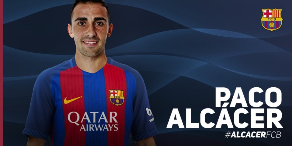 Paco Alcacer has joined Barcelona on a five-year deal from Valencia for £25.6million