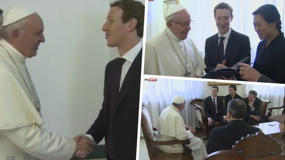  Mark Zuckerberg meets the pope in August 2016