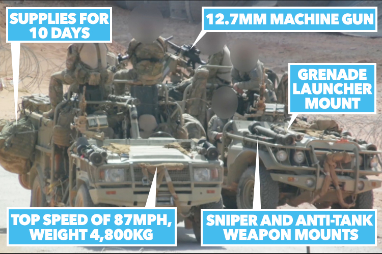  The vehicles are armed with a dizzying array of sniper systems, grenade launches and fully automatic machine guns