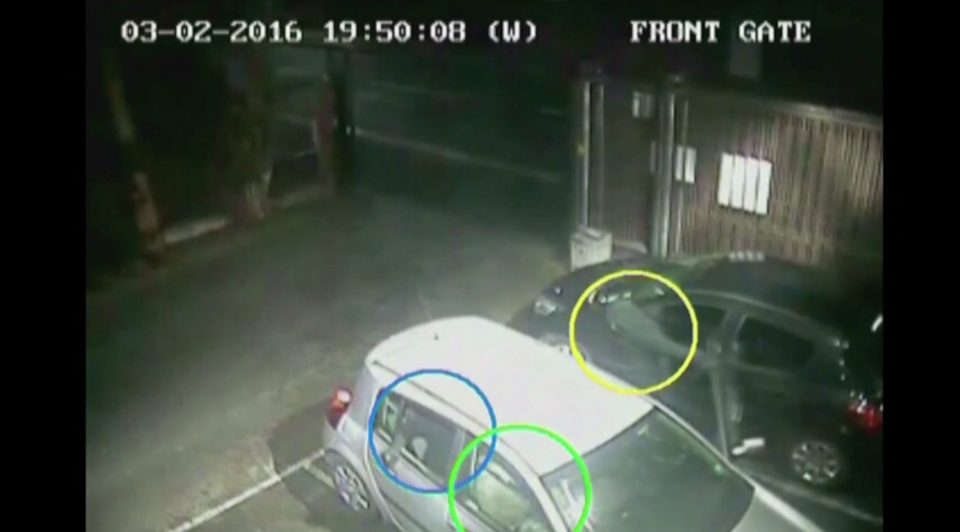 The clip shows Suraj Mistry and Tahir Zarif arriving at the warehouse in Lemar Walis Renault Megane