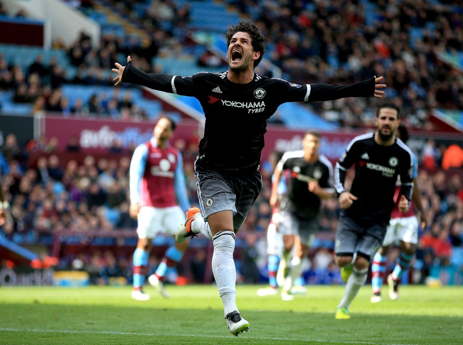  Alexandre Pato celebrates his only goal for Chelsea, on his debut